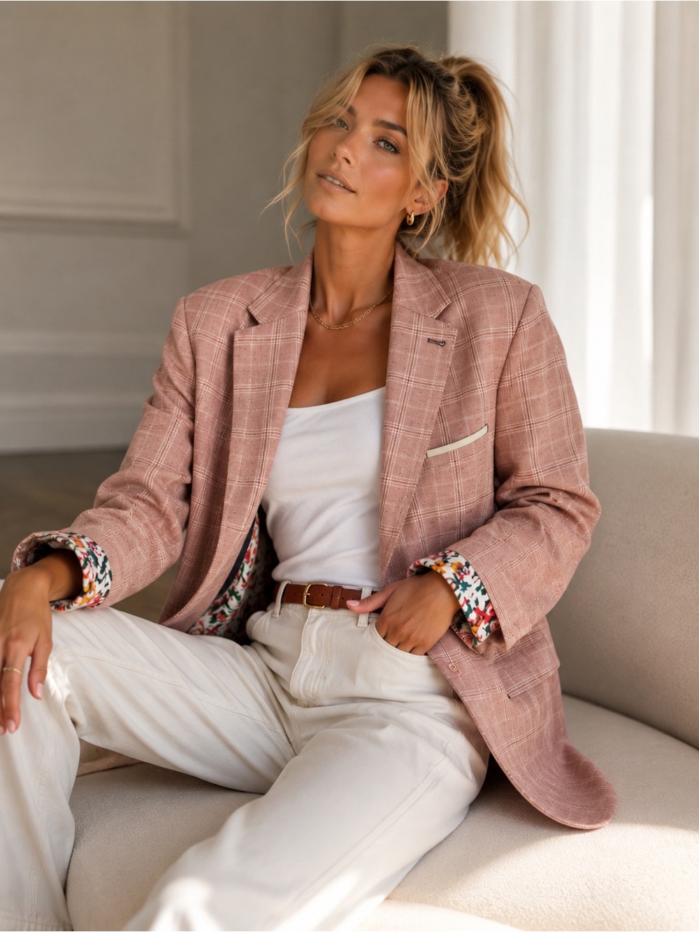 A Fish Named Fred Tailored Plaid Blazer Jacket